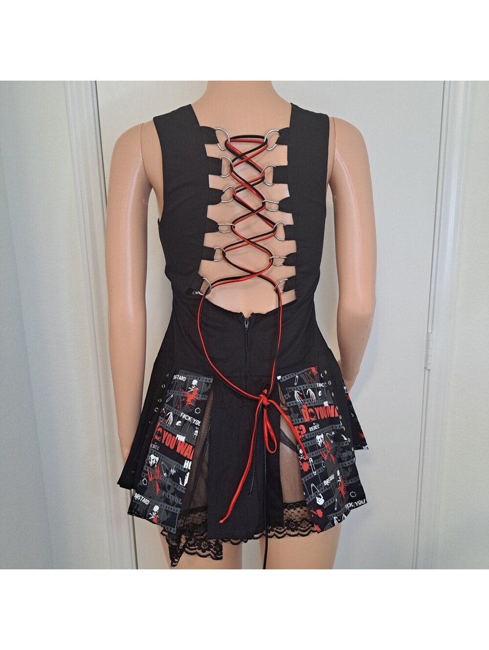 Dead Threads Goth Horror Dress Open Corset Back Womens Sz M Emo Punk Halloween